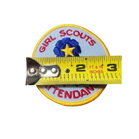 NEW Girl Scout Attendance Patch – 3" Round Yellow Embroidered Badge Troop Campin - Picture 2 of 2